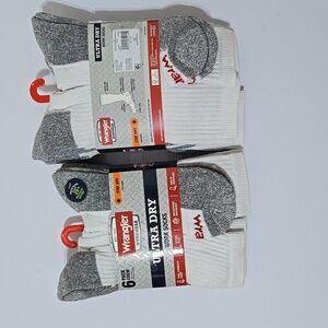 Wrangler Ultra Dry Crew Work Socks - Gray and White Pack
